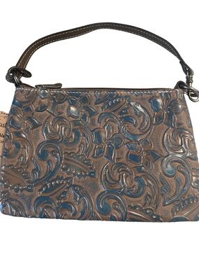 Justin Boots NWT Floral Embossed Convertible Wristlet Shoulder Bag